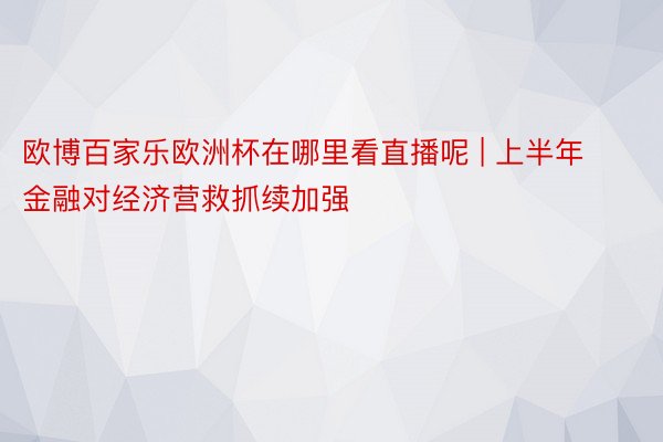 欧博百家乐欧洲杯在哪里看直播呢 | 上半年金融对经济营救抓续加强