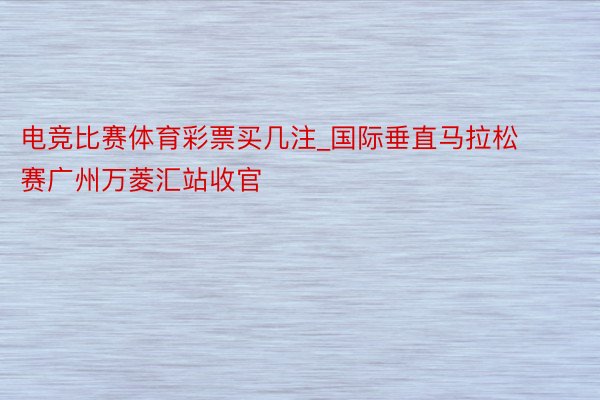 电竞比赛体育彩票买几注_国际垂直马拉松赛广州万菱汇站收官