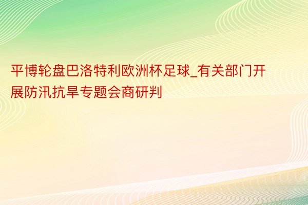 平博轮盘巴洛特利欧洲杯足球_有关部门开展防汛抗旱专题会商研判