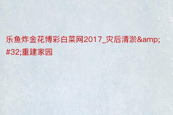 乐鱼炸金花博彩白菜网2017_灾后清淤&#32;重建家园