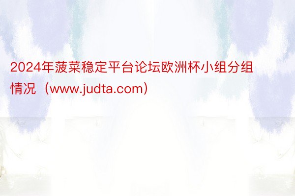 2024年菠菜稳定平台论坛欧洲杯小组分组情况（www.judta.com）