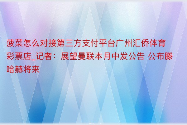 菠菜怎么对接第三方支付平台广州汇侨体育彩票店_记者：展望曼联本月中发公告 公布滕哈赫将来