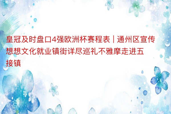 皇冠及时盘口4强欧洲杯赛程表 | 通州区宣传想想文化就业镇街详尽巡礼不雅摩走进五接镇