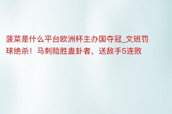 菠菜是什么平台欧洲杯主办国夺冠_文班罚球绝杀！马刺险胜蛊卦者，送敌手5连败