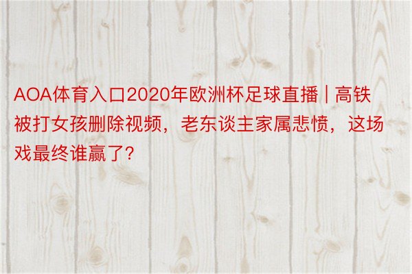 AOA体育入口2020年欧洲杯足球直播 | 高铁被打女孩删除视频，老东谈主家属悲愤，这场戏最终谁赢了？